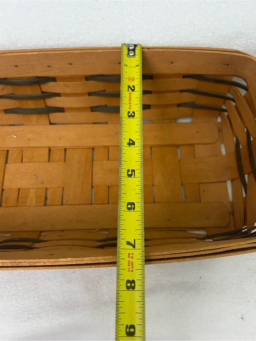 Longaberger 1996 Rectangle Bread Basket with leather handles